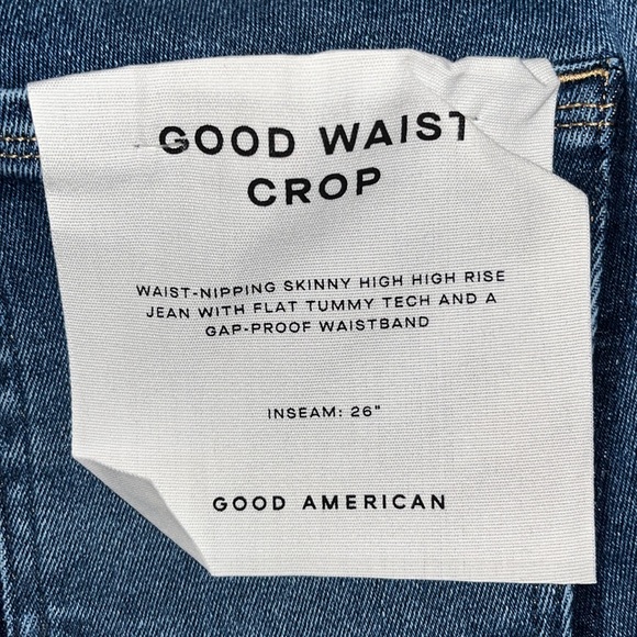 NWT Good American Hi Rise Skinny Distressed Denim Blue Jeans Size 24 - Picture 11 of 12